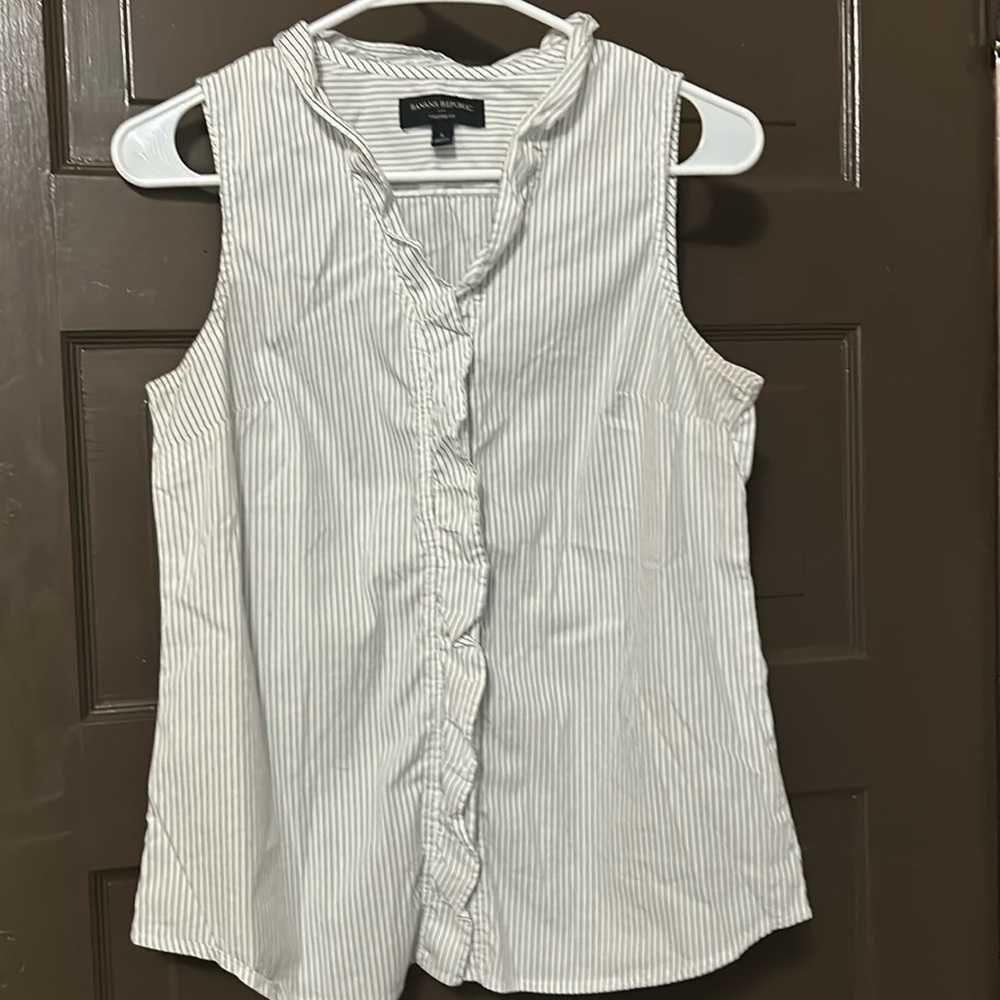 Pinstriped blouse by Banana Republic; small